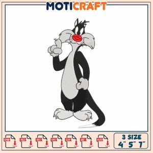 Sylvester Cat Embroidery Design 3 Sizes