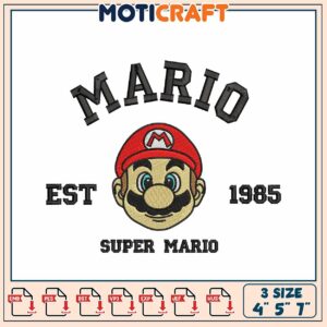 Super Mario Embroidery Design 3 Sizes