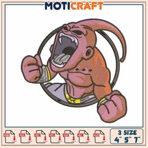 Super Buu Embroidery Design 4x7 Inch