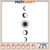 Sun & Moon Embroidery Design 4x5x7 inch