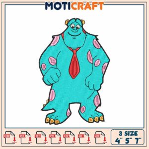 Sulley Embroidery Design 3 Sizes