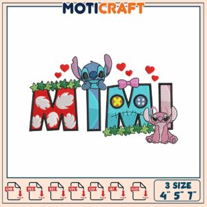 Stitch Name Embroidery Design 4x5x7