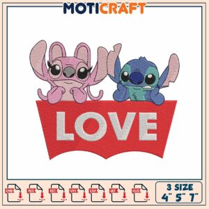 Stitch Love Embroidery Design 4x5x7 Inch