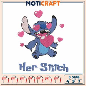 Stitch Embroidery Design, 3 Sizes