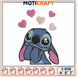 Stitch Embroidery Design 3 Sizes, 4x5x7 inch