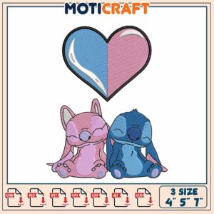 Stitch Couple Embroidery Design