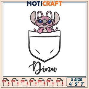 Stitch Angel Dina Pocket Embroidery Design