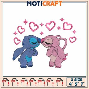 Stitch & Angel Kiss Embroidery Design