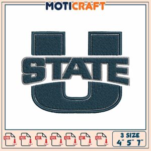 State U Embroidery Design 4x5x7 Inch