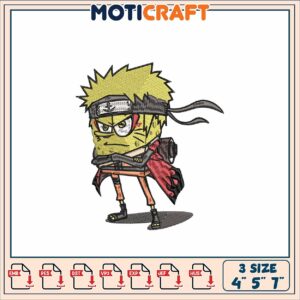 SpongeBob Naruto Embroidery Design 4x5x7 Inch