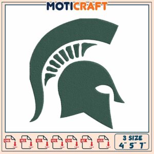 Spartan Helmet Embroidery Design 3 Sizes