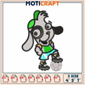 Soccer Dog Embroidery Design 4x5x7 Soccer Dog Embroidery Design 4x5x7