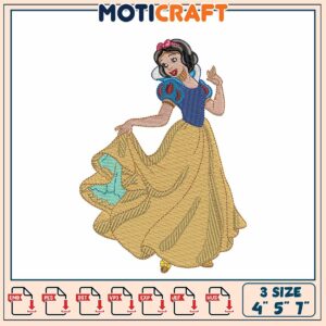 Snow White Embroidery Design - 3 Sizes