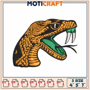 Snake Embroidery Design 3 Sizes