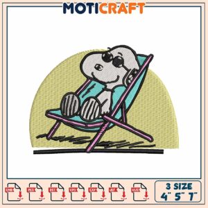 Snoopy Beach Chair Embroidery Design