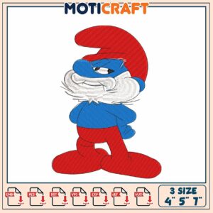 Smurf Character Embroidery Design for Instant Digital Download