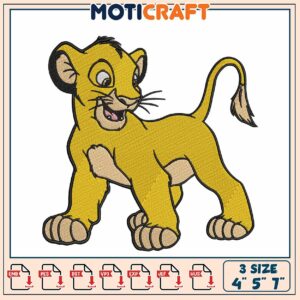 Simba Lion Cub Embroidery Design
