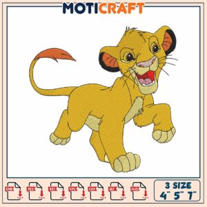 Simba Embroidery Design - 3 Sizes