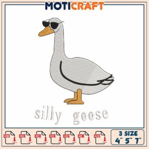 Silly Goose Embroidery Design - 3 Sizes