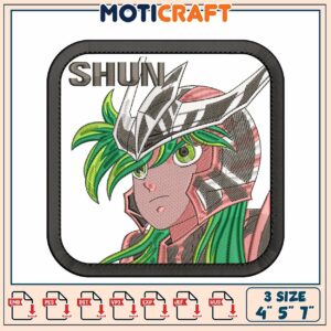 Shun Embroidery Patch Design - 3 Sizes