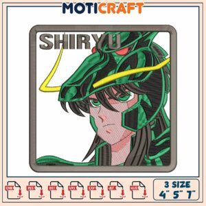 Shiryu Embroidery Design - 3 Sizes