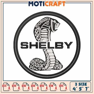 Shelby Cobra Embroidery Design 4x5x7 Inch