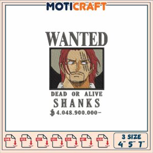 Shanks Wanted Embroidery Design