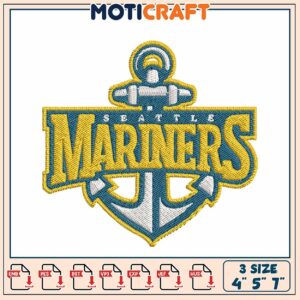 Seattle Mariners Embroidery Design 4x5x7 Inch
