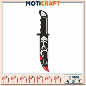 Scream Knife Embroidery Design Scream Knife Embroidery Design