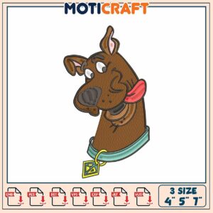Scooby Doo Embroidery Design 4x5x7 Inch