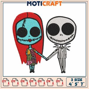 Sally Jack Skellington Embroidery Design