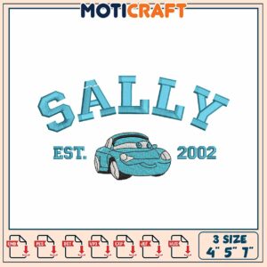 Sally Car Name Embroidery Design