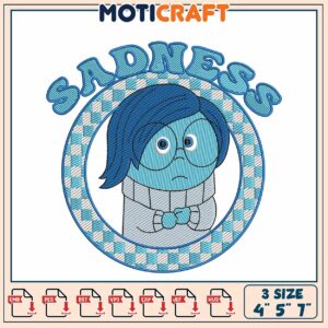 Sadness Embroidery Design - 3 Sizes
