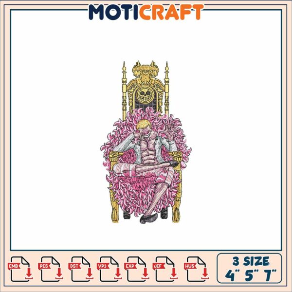 Regal Character Embroidery Design for Unique Home Decor Items