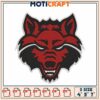 Red Wolf Embroidery Design 4x5x7 Inch