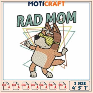 Rad Mom Dog Embroidery Design