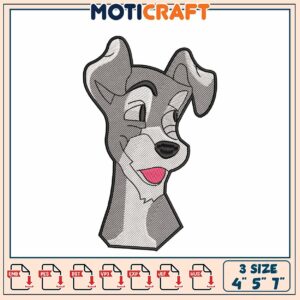 Puppy Embroidery Design 4x5x7 Inch