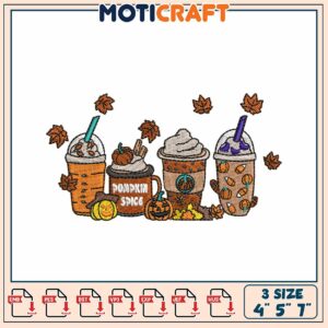 Pumpkin Spice Embroidery Design