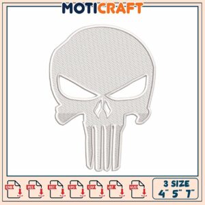 Punisher Skull Embroidery Design