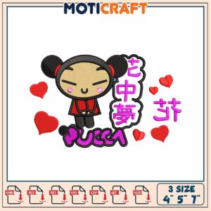 Pucca Embroidery Design 3 Sizes