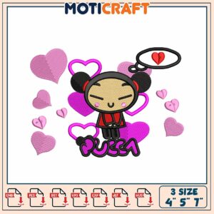 Pucca Embroidery Design 4x5x7 Inch