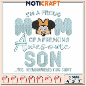 Proud Mom of Awesome Son Embroidery