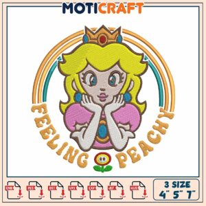 Princess Peach Embroidery Design