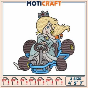 Princess Peach Go Kart Embroidery Design