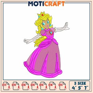Princess Character Embroidery Design in Multiple Sizes and Formats