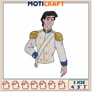 Prince Eric Embroidery Design - 3 Sizes