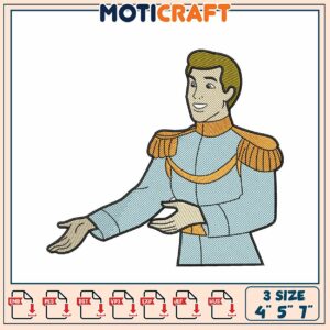 Prince Charming Embroidery Design 4x5x7 Inch