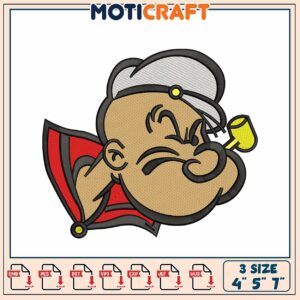 Popeye Embroidery Design for Crafting Fun Unique Patterns