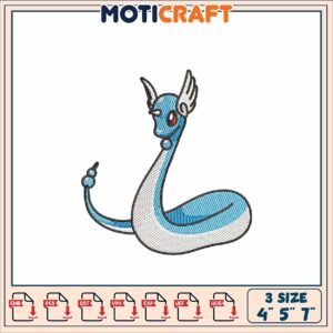 Pokemon Lapras Embroidery Design 4x5x7 Inch