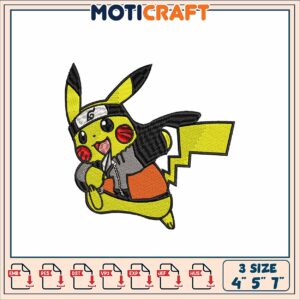 Pikachu Naruto Embroidery Design